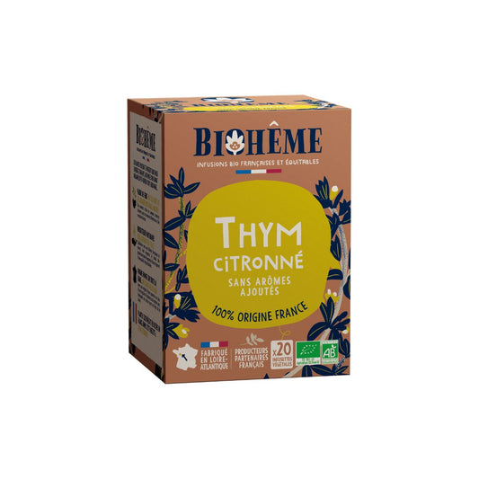 Boîte infusettes Thym citronné Bio de Biohême. Infusion, thym citronné.